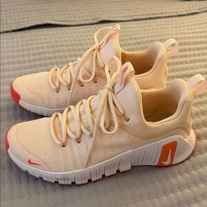 Nike Beige and Red Athletic Shoes